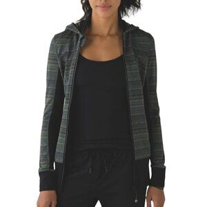 Lululemon Daily Practice Activewear Zip Up Hooded Slim Fit Long Jacket Black 6